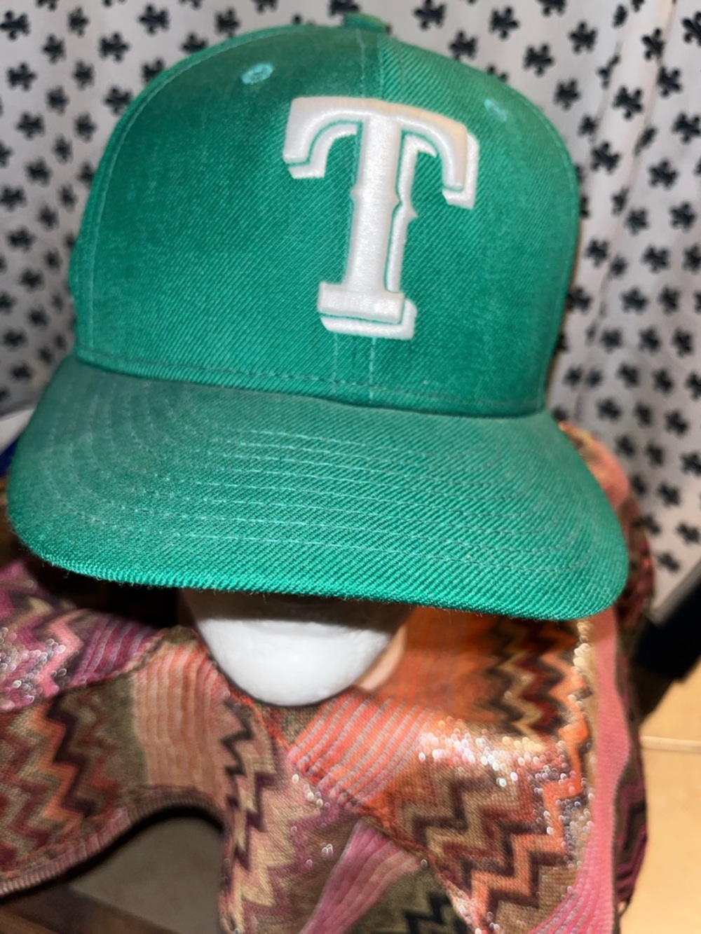 Green Baseball Cap with White 'T' Logo